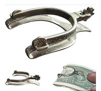 Rare Vintage Western Spur Sterling Silver Money Clip, Personalised Engraved Money Clip, Western Themed Metal Cash Clip Bill Holder, Horse Rider Accessory Gifts for Men, Husband, Father (1 Pcs)