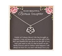 RareLove Bonus Daughter,Step Daughter Gifts from Stepmum,925 Sterling Silver Tiny Infinity Heart Necklaces Jewellery for Women,Blended Family,Gift for Birthday Wedding (JAUK20804)