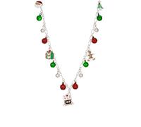 RareLove Christmas Charms Jingle Bell Christmas Necklace Gingerbread Man Christmas Village House Pendant Long Necklace For Women, Holiday Charms, Christmas Jewelry