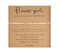 RareLove Flower Girl Proposal Gifts Will You Be My Flower Girl Morse Code Beaded Bracelet for Women,Flower Girl Gifts from Bride White Gold Pony Seed Tiny Beads, 3M25MS002