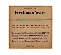 RareLove Freshman Year Gift,Freshman Years Morse Code Beaded Bracelet Friendship Bracelets,Gift for Daughter Granddaughter Niece,College Freshman Gifts for Her Waterproof Secret Message Bracelets