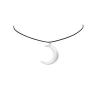 RareLove Gothic Jewelry Silver Crescent Moon Necklace Tiny Black Choker Collar for Women Witch Necklace Vampire Accessories