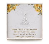 RareLove Graduation Gifts For Her 2025,College Graduation Necklace 925 Sterling Silver Good Luck Irish Celtic Knot Triangle Circle Pendant Necklace Birthday Gift for Women