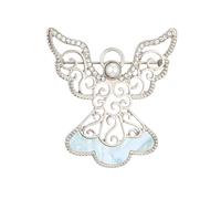 RareLove Guardian Angel Christmas Brooch - Faux Pearl Rhinestone Pin for Women, Big Size - Cute Religious Gift Jewelry