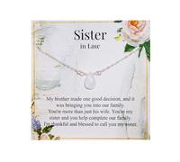 RareLove Sister in Law Birthday Gift, Gifts for Sister in Law Future Sister in Law Necklace 925 Sterling Silver Teardrop Opal Necklace for Women Wedding Gift