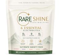 RARESHINE Daily Electrolyte Powder - 30 Sticks, Variety Pack Hydration Sachets with 6 Essential Electrolytes, Himalayan Pink Salt, Vitamin C & B12-0 Calories, Sugar Free, Gluten Free