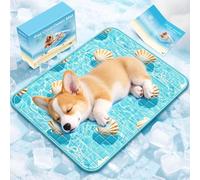 RARIRO Medium Dog Cooling Mat 45×55CM 2025 Latest Solid Gel Self-Cooling Mat for dogs Pet Cool Bed Durable Cool Pads Non-Toxic waterproof Anti-Scratch Apply Foldable Indoors Outdoors Car