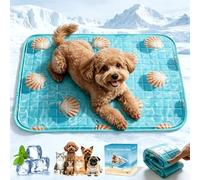 RARIRO Medium Dog Cooling Mat 50 x 65 CM 2026Latest Solid Gel Self-Cooling Mat for dogs Pet Cool Bed Durable Cool Pads Non-Toxic waterproof Anti-Scratch Apply Foldable Indoors Outdoors Car