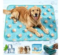 RARIRO XLarge Dog Cooling Mat 90 x 110 CM Latest Solid Gel Self-Cooling Mat for dogs Pet Cool Bed Durable Cool Pads, Non-Toxic waterproof Anti-Scratch Apply Foldable Indoors Outdoors Car