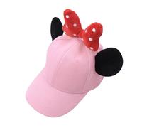 RARITYUS Cute Bow Cartoon Mouse Kids Baseball Cap, Adjustable Canvas Summer UV Protection Sun Hat for Boys Girls, Pink, One Size