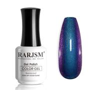 RARJSM Chameleon Gel Nail Polish Blue to Purple Multichrome Gradient Color Changing Orange Shimmer Glitter Gel Polish Curing Requires Sparkle Chrome Soak Off Nail GelVarnish 15ml Home Salon Manicure