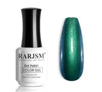 RARJSM Chameleon Gel Nail Polish Green to Blue Multichrome Gradient Color Changing Orange Shimmer Glitter Gel Polish Curing Requires Sparkle Chrome Soak Off Nail GelVarnish 15ml Salon Home Manicure