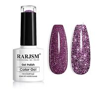 RARJSM Diamond Gel Nail Polish,Dark Purple Reflective Glitter GelPolish,Sparkle Shiny Gel Nail Polish for Home Design Glitter Nail Art UV LED Curing Reqired 7.5ml