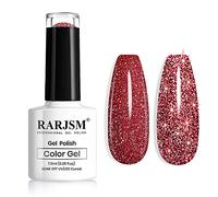 RARJSM Diamond Glitter GelPolish,Dark Red Gel Nail Polish,Chunky Gel Glitter Polish Soak Off UV LED Nail GelPolish Nail Art Starter Manicure Salon DIY at Home Curing Require Single Bottle 7.5ml