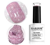 RARJSM Glitter Gel Nail Polish Pink Sparkle Nail Gel Varnish Requires Drying Under UV LED Lamp for Women Spring Summer Nail Beauty Art Design Salon DIY Home 1Piece 7.5ML