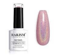 RARJSM Holographic Gel Nail Polish Grape Purple Laser Rainbow Glitter Reflective Iridescent Gel Polish Curing Required Unicorn Mirror Chrome Effect Soak off for Summer DIY Salon Home Manicure 7.5ML