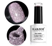 RARJSM Light Pink Glitter Gel Polish,Sparkle Nail Gel Varnish Requires Drying Under UV LED Lamp for Women Spring Summer Nail UV Beauty Art Design Salon DIY Home 1Piece 7.5ML