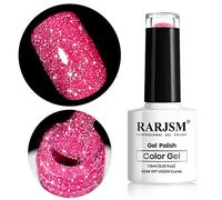 RARJSM Neon Pink Sparkle Gel Nail Polish,Reflective Glitter Pink Gel Polish,Disco Diamond GelPolish Shimmer Pigment Soak Off Curing Requires 7.5ml Single Bottle Home Salon Nail Art Manicure Design