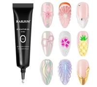 RARJSM No Wipe 3D Nail Art Sculpture Gel Clear Nail Charms Rhinestone Glue 3D Nail Craving Gelpolish Painting Drawing Sculpting Gel UV LED Curing Requires DIY Designs Nails Decoration Manicure