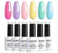 RARJSM Pastel Gel Nail Polish Kit,Macaron Colors Gel Nail Polishes Pink Purple Yellow Green Blue Nail Polish Set, 6PCS 7.5ML Spring Summer Color Nail Polish,Curing Required,Nail Art Gift Kit