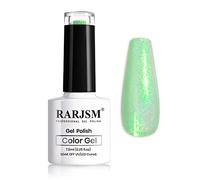 RARJSM Pearl Glitter Gel Polish,Clear Green Shell Glitter Gel Nail Polish,Mermaid Effect Reflective Sparkle Shiny Pastel Nail Gel Need Cured UV Led Nail Lamp 1 Piece 7.5ml Nail Art Manicure(DZ14)