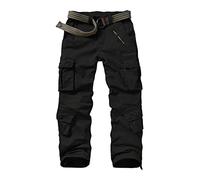 Raroauf Women's Causal Cotton Cargo Pants Military Combat Workwear Capri Pants with 8 Pockets, Black 2, 2
