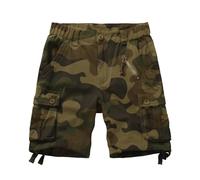 Raroauf Women's Cotton Casual Multi-Pockets Relaxe-Fit Twill Bermuda Cargo Shorts, Camo N-shorts, 28