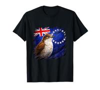 Rarotonga Flycatcher, Vintage Cook Islander Flag T-Shirt