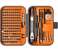 RARTOP Upgraded Precision Screwdriver Set, 130 in 1 with 120 bits Repair Tool Kit, Magnetic Screwdriver Set with Mini Built-in Box for Electronics iPhone Jewelers Game Console Passion Orange