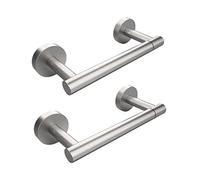 RARXTR Brushed 2 Pack Toilet Paper Holder SUS304 Stainless Steel Double Post Pivoting Toilet Paper Roll Holder Wall Mounted Toilet Tissue Holder for Commercial Bathroom RV