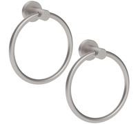 RARXTR Brushed Nickel 2 Pack Towel Ring, Hand Towel Holder for Bathroom Kitchen Modern Rounded Base Wall Mount SUS304 Stainless Steel