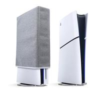 Raryars Dust Cover for PS5 Slim Dust Protector Custom Designed for Playstation 5 Slim Console Disc Edition & Digital Edition with Thick Cotton Precision Cut Easy Access Cable Port(Vertical Position)