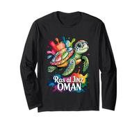 Ras Al Jinz, Oman Sea Turtle Paint Splatter Souvenir Art Long Sleeve T-Shirt