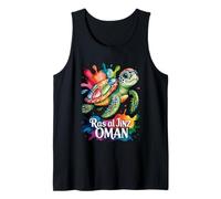 Ras Al Jinz, Oman Sea Turtle Paint Splatter Souvenir Art Tank Top