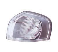 RAS Left White Front Light with Bulb Holder and Chrome Profile for Volvo S80 from 12-1998 to 12-2003 (2002-2003 Models)