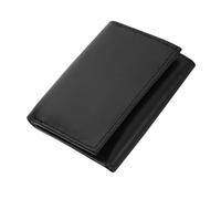 RAS Mens RFID Blocking Compact Genuine Leather Small Trifold Wallet 185 Black