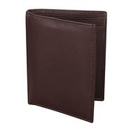 RAS Real Leather RFID Blocking Wallet Bifold Horizontal Design ID Cardholder Multi Card Wallet #54 (Brown)