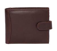 RAS WALLETS Mens RFID Blocking Safe Wallet | Soft Leather Tri Fold Wallet | Card Slots Id Window and Coin Pocket #340 (Brown)