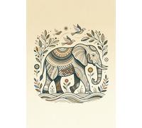 Rasa Paper Co. Indian Art Series: Gond Art Inspired Journal: 100 Pages, 7 x 10 inch size, Lined Notebook for Journaling and Mindful Writing