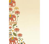 Rasa Paper Co. Indian Art Series: Kerala Mural Inspired Journal: 200 Pages, 7 x 10 inch size, Lined Notebook for Journaling and Mindful Writing