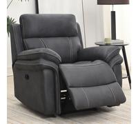 rasalas fabric electric recliner 1 seater sofa - charcoal