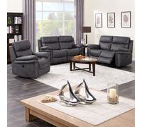 rasalas fabric electric recliner 3+2+1 seater sofa set - charcoal