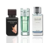 RASASI 3-Piece Set for Men (3.4 Oz Nafaeis Al Shaghaf + 2.5 Oz Yuqawam + 1.7 Oz Fattan)