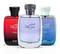 RASASI Hawas, Hawas Ice & Hawas Fire Eau De Parfum Sprays 100ML (3.4 OZ) An Exquisite Trio Of Invigorating, Refined & Masterfully Crafted Fragrances. (THE ULTIMATE COLLECTION)