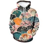 RASBCTK Men Women 3D Trippy Graffiti Animation Graphic Hoodie Hooded Sweatshirts Pockets Long Sleeve Pullover, Flower Umbrella, XX-L