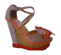 RASCAL Beige Corsage Flower Wedges UK 5