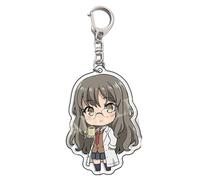 Rascal Does Not Dream of Bunny Girl Senpai Keychain Cute Mai Sakurajima Acrylic Key Chain Mai Sakurajima Keyring Decoration Cosplay Double Layer Acrylic Clear Durable Accessories For Anime Fans