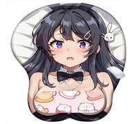 Rascal Does Not Dream of Bunny Girl Senpai Sakurajima Mai Anime Non-Slip Silicone Mouse Mat with 3D Wrist Support | Ergonomic Gel Cushion for Comfort & Pain Relief (6)
