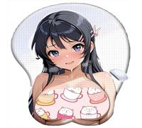 Rascal Does Not Dream of Bunny Girl Senpai Sakurajima Mai Anime Non-Slip Silicone Mouse Mat with 3D Wrist Support | Ergonomic Gel Cushion for Comfort & Pain Relief (2)