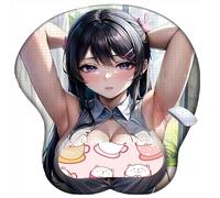 Rascal Does Not Dream of Bunny Girl Senpai Sakurajima Mai Anime Non-Slip Silicone Mouse Mat with 3D Wrist Support | Ergonomic Gel Cushion for Comfort & Pain Relief (4)